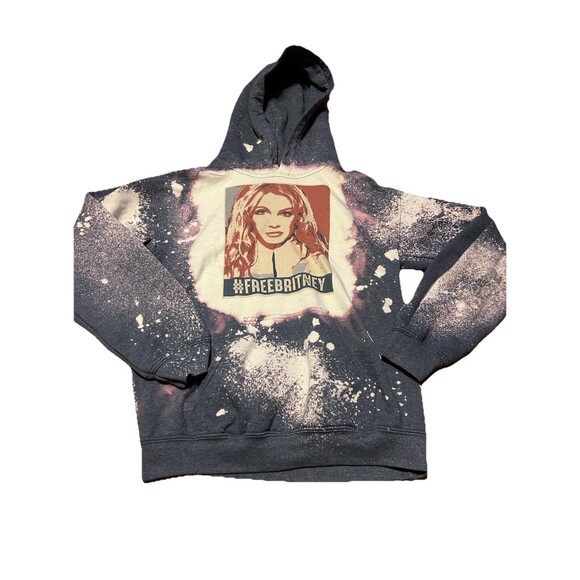 #FreeBritney Hoodie S | Bleach Dyed Graphic Sweatshirt Britney Spears - Picture 1 of 5